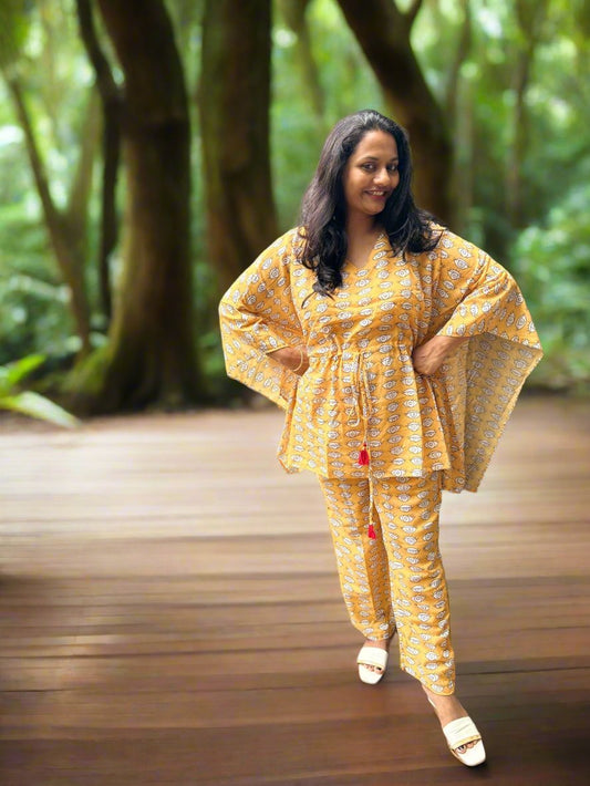 Yellow Kaftan coord set