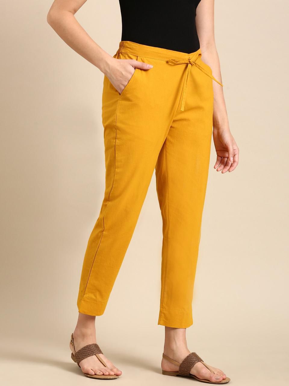 Mustard Yellow Cotton Pants