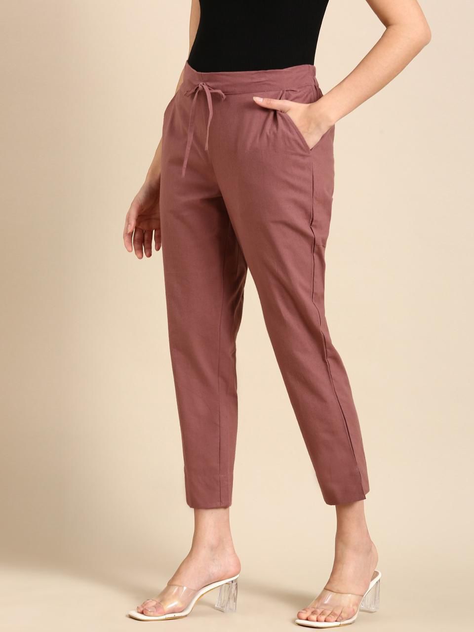 Peach Cotton Pants