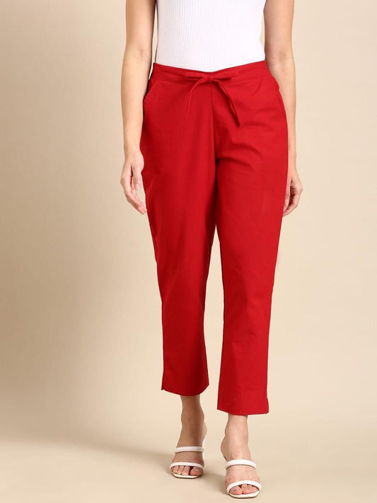 Red cotton pants