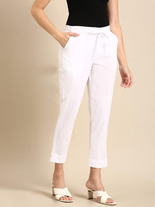 White Cotton pants - Shade B