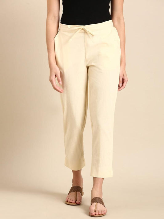 Cream cotton pants - Shade D